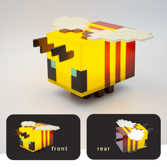 Pixel Pet: Bee Lamp – Cute Pixel Bee Night Light, Soft LED Glow, One-Button Control, USB Rechargeable, Game-Inspired Decor