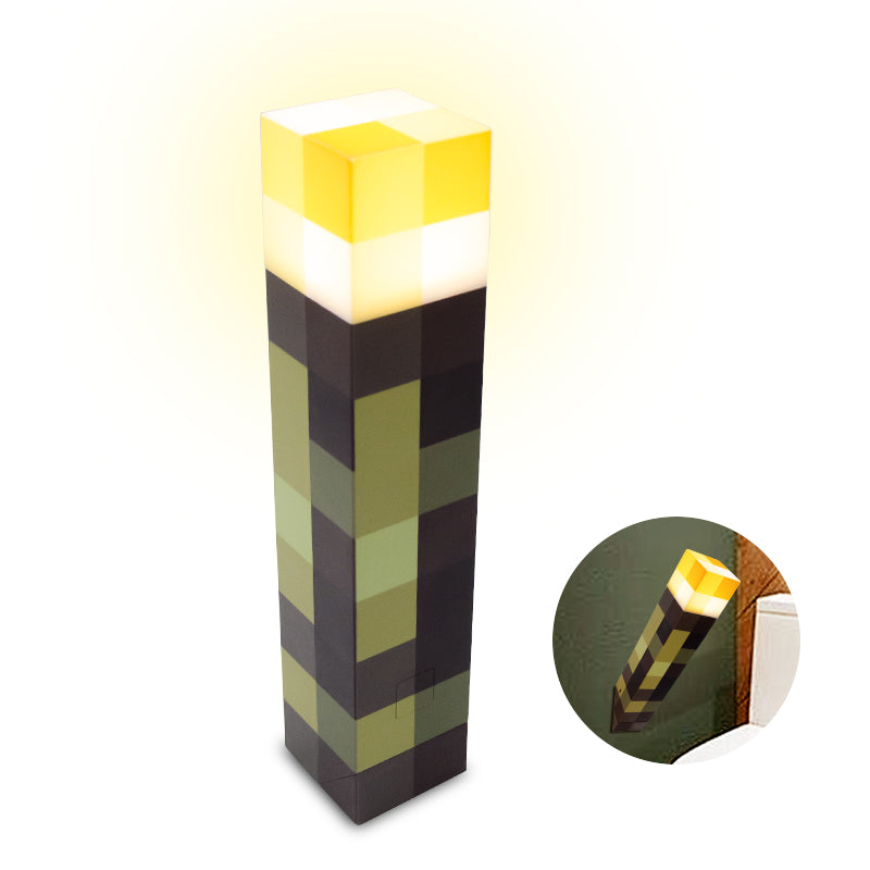 Pixel Torch Night Light – Game-Inspired, Adjustable Brightness & Sound-Activated, Wall or Base Mountable
