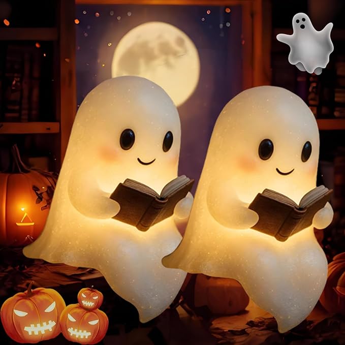 Cute Ghost Reading Lamp, 3D LED Ghost Night Light