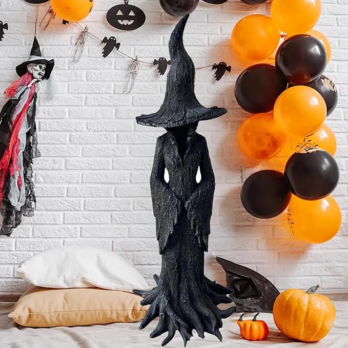 Cracker Barrel Witch Statue – Gothic Halloween Resin Figurine
