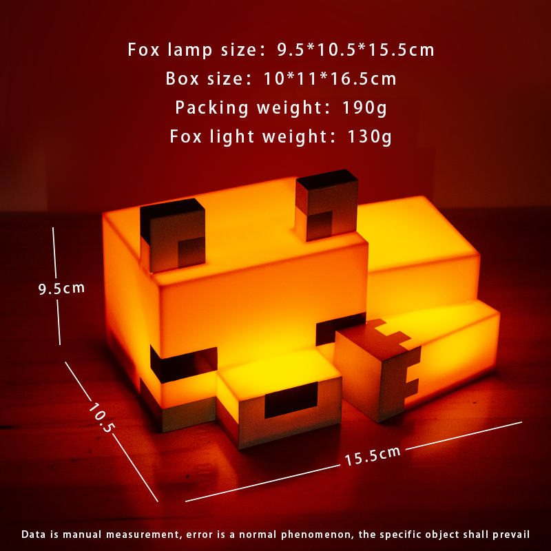 Fox-Shaped Night Light – USB-C Rechargeable, Built-in 500mAh Battery, Cute Desk Lamp