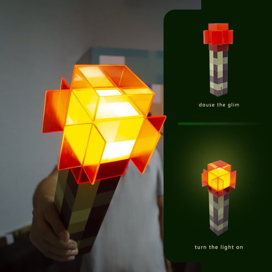 Pixel Style Red Stone Torch – Wall-Mountable, Game-Inspired Design, Built-in 500mAh Battery