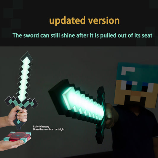 DIYCOM Pixel Diamond Sword Lamp – Interactive Draw-to-Light Design, 7 Colors, Gamer Room Must-Have
