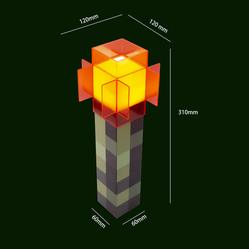 Pixel Style Red Stone Torch – Wall-Mountable, Game-Inspired Design, Built-in 500mAh Battery