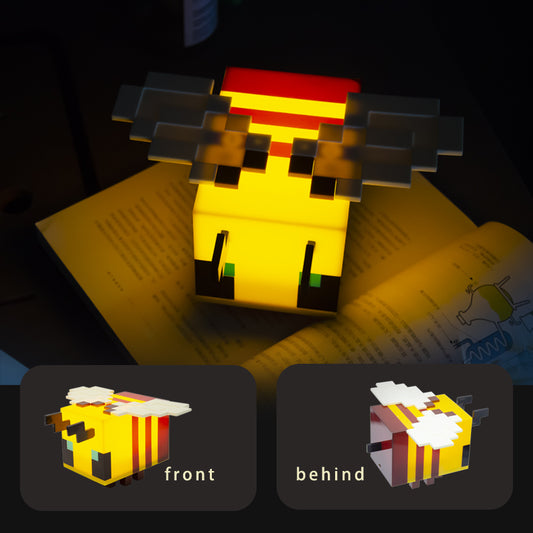 Pixel Pet: Bee Lamp – Cute Pixel Bee Night Light, Soft LED Glow, One-Button Control, USB Rechargeable, Game-Inspired Decor
