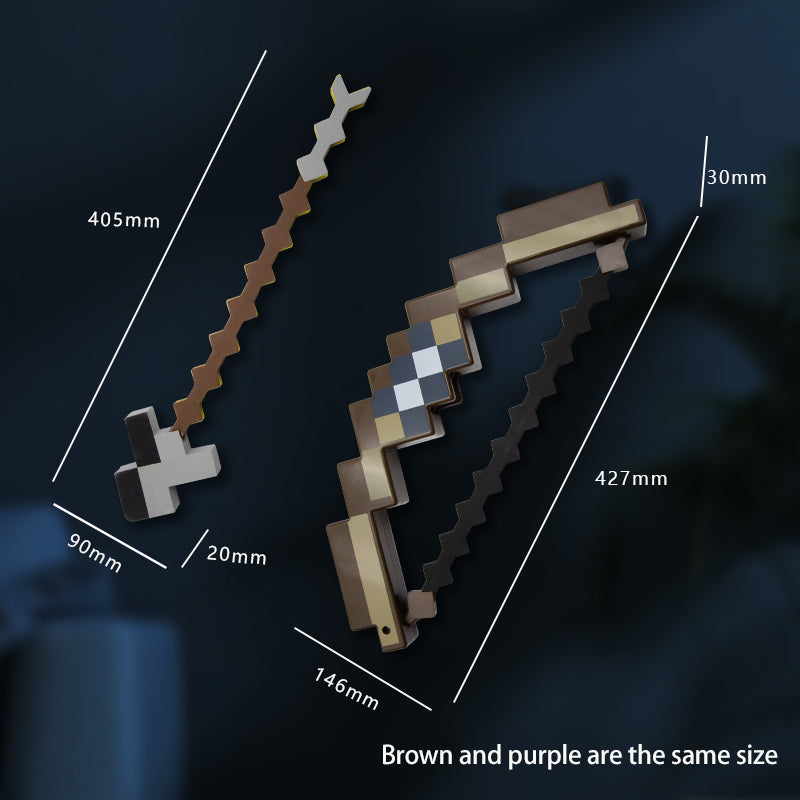 Pixel Bow & Arrow – Game-Inspired Prop, Safe & Eco-Friendly Material, Realistic Pixel Design for Immersive Play