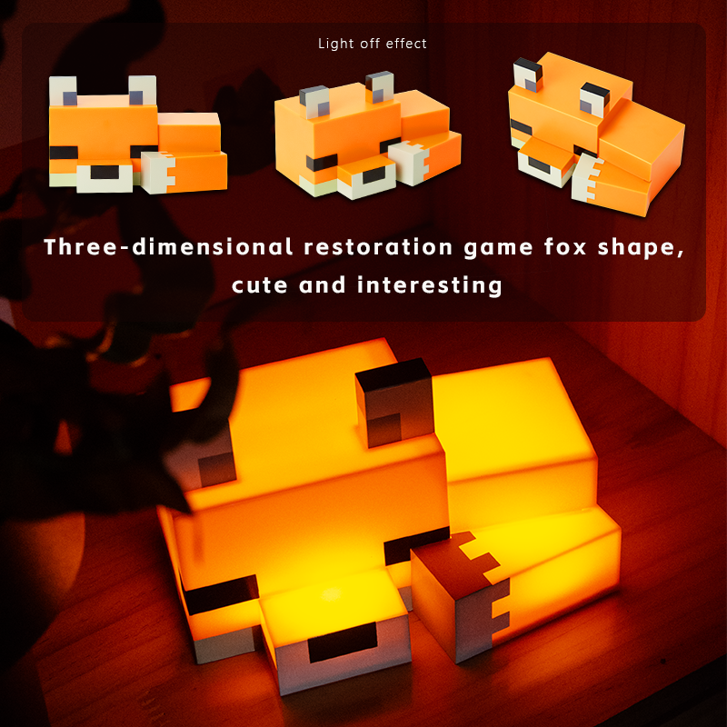 Fox-Shaped Night Light – USB-C Rechargeable, Built-in 500mAh Battery, Cute Desk Lamp
