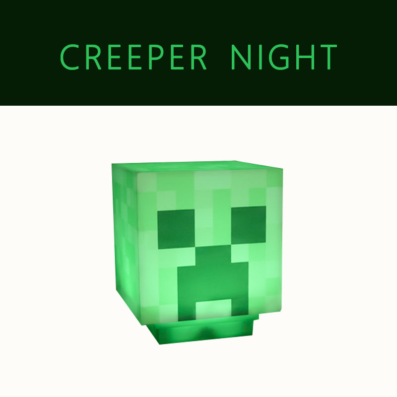 DIYCOM Pixel Style “Creeper” Night Light – Game-Inspired Lamp with LED Soft Glow, Explosion Sound & Push-Button Switch