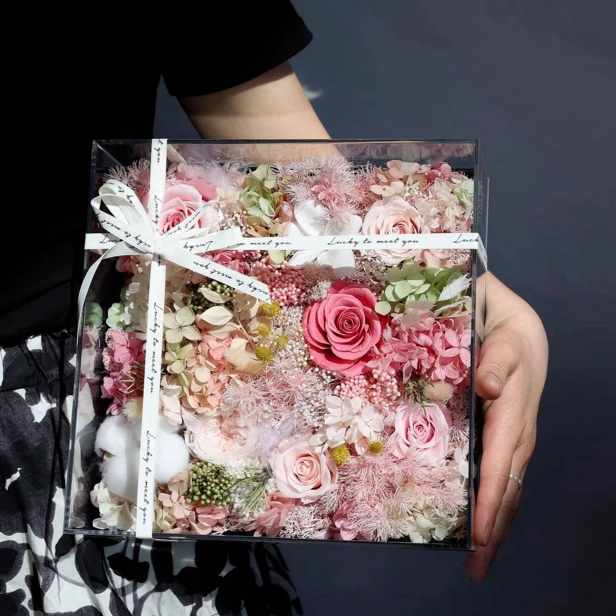 Timeless Beauty Preserved Flower in Glass Dome