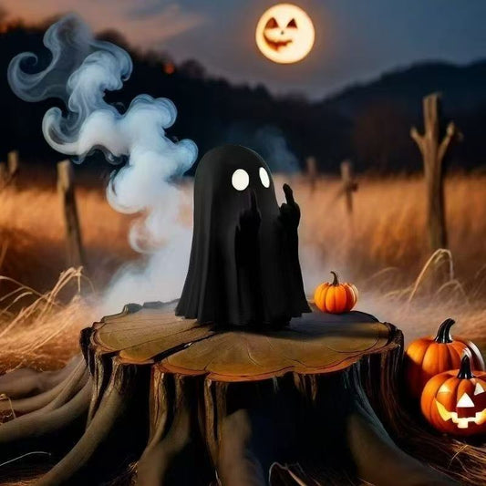 Halloween Ghost Figurine - Spooky Resin Ghost Statue, Cute Finger Ghost Ornaments