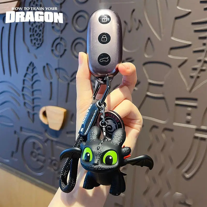 How to Train Your Dragon Night Fury Dragon Keychain Glow in the Dark Mini Dragon Pendant with Moving Wings