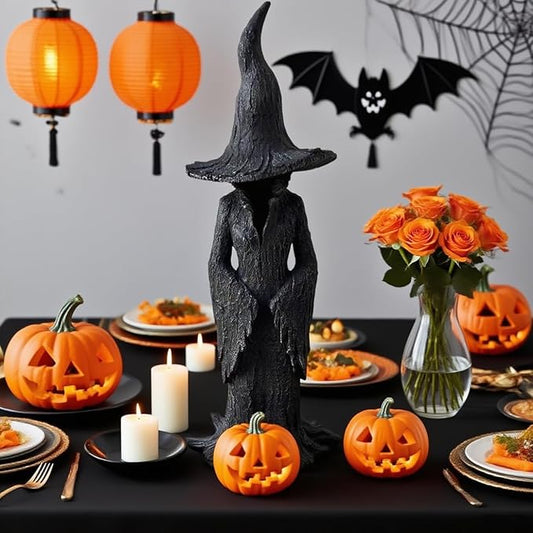 Cracker Barrel Witch Statue – Gothic Halloween Resin Figurine