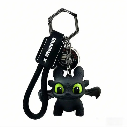 How to Train Your Dragon Night Fury Dragon Keychain Glow in the Dark Mini Dragon Pendant with Moving Wings