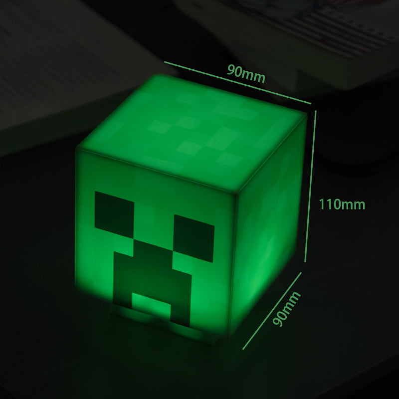 DIYCOM Pixel Style “Creeper” Night Light – Game-Inspired Lamp with LED Soft Glow, Explosion Sound & Push-Button Switch