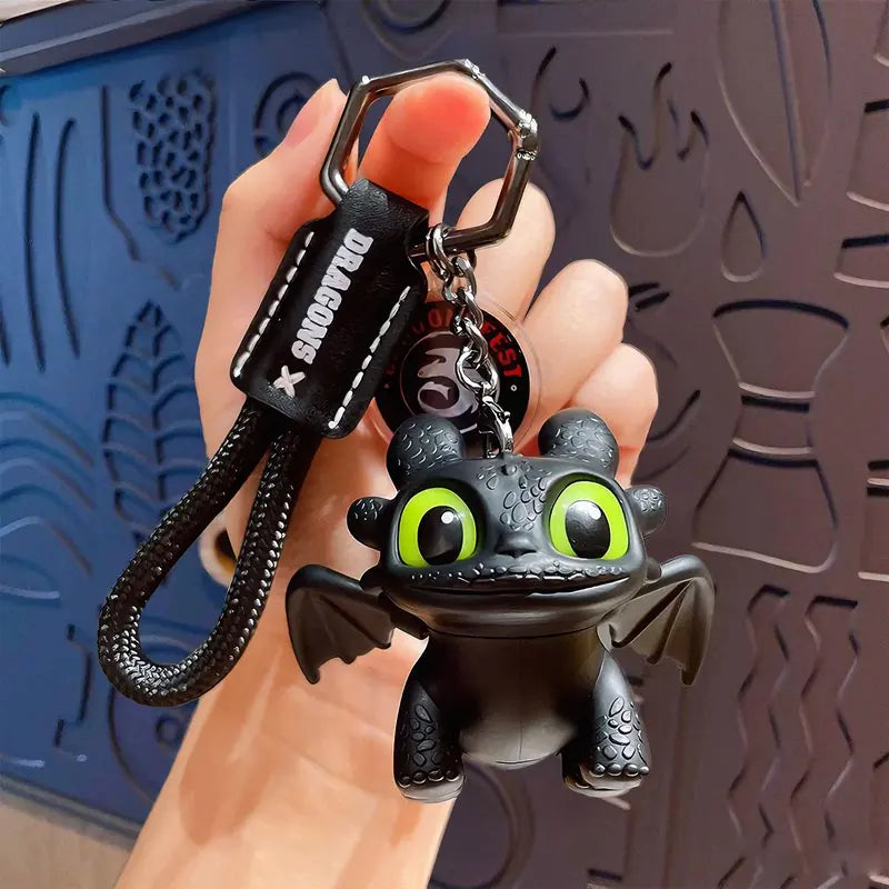 How to Train Your Dragon Night Fury Dragon Keychain Glow in the Dark Mini Dragon Pendant with Moving Wings
